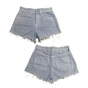 Madewell x Where I Was From Cutoff Jean Shorts Light Blue Heart Applique Size 26